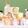 Bakning Mögel 50st Cartoon Animal Muffins Cupcake Paper Cups Oljetät belagd muffin Omslag Kids Birthday Party Kitchen Accessories