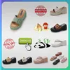 Designer Casual Platform High rise thick soled PVC slippers summer men women rainbow slides memory sandals soft thick cushion slipper cloud slide indoor