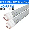 LED Light Bulbs 8 Foot , 2 Pin, 144W 6500K, T8 T10 T12 LED Tube Lights, 8FT LED Bulbs to Replace Fluorescent Light R17D LED 8Foot, HO Rotatable LED Shop Lights Dual-Ended Power