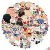 Adesivi per auto 100 Pz / lotto Divertente Famiglia Serie TV Commedia Cartoon Peter Griffin Iti Per Fai Da Te Lage Laptop Skateboard Drop Delivery Cellulari Dhbzs