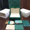 Designer Rolexables TopQuality Verde Caixas de Relógio Caixa Original Papéis Cartão Bolsa Caixas de Presente Bolsa para 116660 116710 116520 116613332B