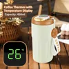 Thermoses Coffes Coffee Thermos Smart Thermos LED درجة حرارة العرض الفولاذ المقاوم للصدأ معزول كوب القهوة الساخنة والباردة للمكتب