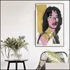 Peintures Rétro Andy Warhol Affiche Toile Peinture Mick Jagger Portrait Affiches et impressions Photos murales pour salon Home Decorati Oti1Z