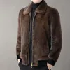 Mink Coat Mens Designer Lapel Gold Fur Haining Winter Thickened Plush Casual High End B238