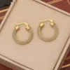 Stud Stainless Steel Gold Color Geometric Mesh Pattern Hoop Earrings For Women New Trend Girls Exaggerated Party Jewelry Gifts