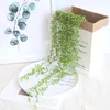 Flores decorativas pendurado simulação rattan artificial forma suculenta vegetação bonsai plantas folha picaretas planta falso casa jardim