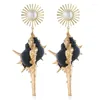 Dangle Earrings Fashion Natural Shell المطلية بالذهب على غرار المحيطات الأوروبية والأمريكية هدية عيد ميلاد الحزب