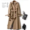 Womens Trench Coats Designer Womens Mid Length Windbreaker Double Breasted Coat Tops Brands Female Jacket Clothing Size S-4XL 240201