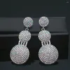 Boucles d'oreilles pendantes de styliste K Store, bijoux à la mode en alliage de cristal brillant, longues pour femmes, mariage, grande mariée, demoiselles d'honneur