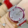 Zegarstka luksusowa tarcza zegarek ręcznie inkrustowana kryształami i diamentami 9015 mechaniczny automatyczny ruch uzwojenia obudowa 316L Stainle263d