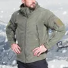 Jagdjacken Herren Taktische Outdoorjacke Wanderkleidung Winddicht Warm Zip Up Fleece Mantel Mann Herbst Winter Mit Kapuze Arbeit