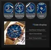 POEDAGAR Men Quartz Watch Luxury Sports Waterproof Chronograph Luminous Date Man Wristwatch Business Leather Men's Watches Clock 240124