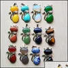 Charms Charms Natural Stone Cat Shape Hängen för DIY -smycken som gör grossistdrop Leverans 2021 Fyndkomponenter DHSeller2010 DHKOA