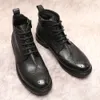 Novos sapatos de couro genuíno preto marrom homem oxford vestido tornozelo zíper botas vintage homens dedo do pé redondo