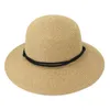 Large Bord Chapeaux Femme Pour Le Soleil Grand Bord Dôme À Large Bord Avec Lanière Coupe-Vent Chapeau De Paille Sombrero Mujer Para El Sol