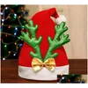 クリスマスの装飾クリスマス帽子赤い漫画の帽子サンタクロースエルクは、子供のための輝くテーマパーティーの装飾を導きます