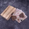 Mahoosive Fashion Herren handgefertigte Taschentücher aus Holz und Manschettenknöpfe, Fliege aus Holz, vorgebundene Fliege für Hochzeit, Party, Holz, Geschenkbox 240124