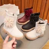 Bottes 2024 Filles Fleurs Mignon Enfants Polyvalent Fermeture À Glissière Latérale Antidérapant Couleur Unie Goutte Enfants Mode Princesse Chaussures