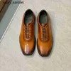 Berluti Scarpe in pelle da uomo Oxford Berlut New Metro Olita Oxford Scritto Pattern Abito lucidato a mano Rj