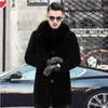 Designer hiver hommes manteau de fourrure vison décontracté intégré peluche épaissie coton veste tendance 8YK0