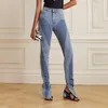 Jeans pour femmes 2024 Mode Slim Taille haute Split Déconstruire Panneaux Patchwork Bleu Denim Pantalon