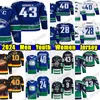 #43 Quinn Hughes Hockey Jersey #28 Elias Lindholm Elias Pettersson Brock Boeser Andrei Kuzmenko Casey Desmith Trevor Linden J.T. Miller Pavel Bure Jerseys