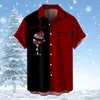 Camisas casuais masculinas 2024 camisa de Santa para homens 3d Natal manga curta T Xmas Men's Oversized Tee Roupas Unissex Tops