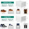 12/18 Pack Shoe Storage Box Mudiem/Large Case Set Sneaker Organisatörer White Shoe Organizer and Storage 240129