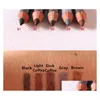 Eyeliner Leopard Women Eyebrow Waterproof Black Brown Pencil With Brush Make Up 5 Colors For Choose 5Pcs/Lot Drop Delivery Health Be Dhru4