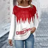 女性のパーカーレトロメリークリスマススウェットシャツかわいいクリスマスセーター女性ホリデーシャツ女性長袖カジュアルスウェットシャツパッチワークトップス