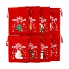 Hediye Sargısı 5 PCS Noel Drawstring Şeker Çantaları Küçük Kırmızı Koruma Kırmızı Pouch Year Year Decor Velvet Bileklik Takı Ambalaj Çantası 9x12cm