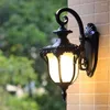 Vägglampa europeisk stil retro led lätt vattentät trädgård utomhus sconce vintage veranda e27 belysning