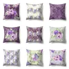 Kissen Violett Blumen Design Bezug Anpassbar Polyester Stoff Schöner Bezug Sofa Dekorativ Zuhause Schönheit Frauen Geschenk