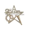 دبابيس ودبابيات كلاسيكية Esinger Brooch Women Star Inlay Crystal Rhinestone Leaf Lefer