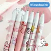 Kawaii Erasable Gel Pens Blue Ink 0.5 Mm School Friction Ballpoint Pen Cute Korean Stationery For Boy Girls