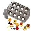 Noncstick Mini Cheesecake Pan 12 كوبًا قابلاً للإزالة حول الكعك الكعك الكعك الكب كيك القالب لخبز أداة حلوى الخبز T2274M