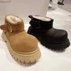 Boots Womens Shoes 35-40 Winter Snow Boots Platform Plush Buckle Martin Boots Outdoor Warm British Fashion Womens Shoes