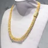 Anständig design 12mm bredd 925 Sterling Silver Iced Out Moissanite Hip Hop Iced Out Cuban Link Chain