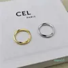 Designer Band Rings Plain Thin Pair Minimalist Design Fashionable Tail Irregular Twist Couple with Box