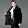 Brand Haining Fur Winter Wear Designer and Integrated Mens Wool Coat Medium Length Leather Sheep Cut Fleece TZZF