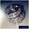 Bröllopsringar vita naturliga 5 karat moissanite smycken ädelsten bizuteria solid 18 k guld anillos de ring för kvinnor män tillbehör dhwi3
