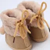 Primeiros caminhantes inverno botas de neve peludas antiderrapante ventilar maré sola macia sapatos quentes para meninas de 0 a 12 meses