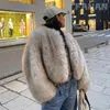 Women's Fur Fashion Street Week Luxury Cropped Faux Coat Women Clothing 2024 Winter Fluffy Short Woman's Jacket