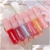 Lip Gloss 6 Colors Transparent Water Light Shiny Waterproof Glossy Long Lasting Natural Jelly Oil Women Lips Makeup Cosmetic Drop Deli Otpn3