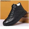 Roller Schoenen Winter Warmte Sneeuw Mannen Schoenen Outdoor Echt Leer Heren Casual Sneakers Hoge Top Kant Wol Pluche Korte Mannen laarzen Mode Q240201