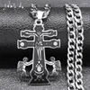 Anhänger Halsketten Katholische INRI Caravaca Kreuz Kruzifix Cherub Engel Halskette Frauen Männer Edelstahl Orthodoxe Russland Schmuck N9612S05