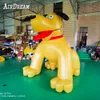 8mH (26ft) With blower wholesale Large inflatable yellow dog,Event decoration cute dog mascot animal cartoon model for pet shops and hospitals