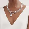 Tiffanybead Necklace Designer for Women Tiffanyjewelry Gioielli Lock Chain Collana per perle collana Varie metodi che indossano la personalità hip hop versatile stile