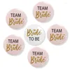 Party Decoration 6pcs Team Bride To Be Badge Bachelorette Supplies Hen Night Bridal Shower Accesories Bridesmaid Gift