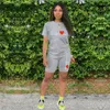 Damen Trainingsanzüge Frauen Sommer Zweiteiliges Set Pullover Kurzarm O-Ausschnitt T-Shirt Shorts Casual Jogger Biker Sexy Outfits